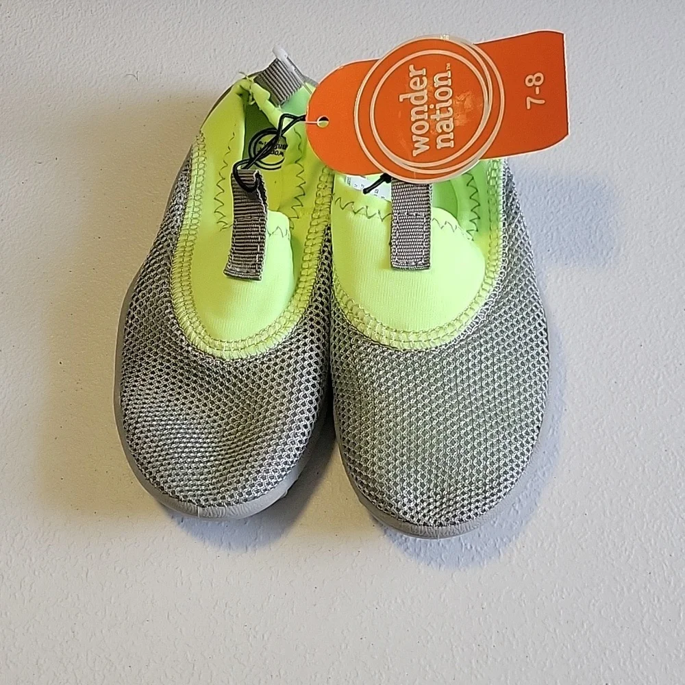 Wonder Nation Baby Walker Shoes - Silver and Neon Green